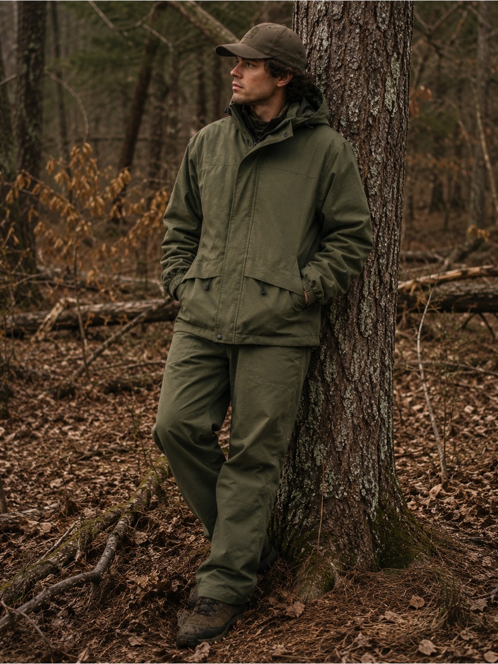 Huntworth Olive Green Soft Shell Hunting Jacket & Pants Set Men’s M
